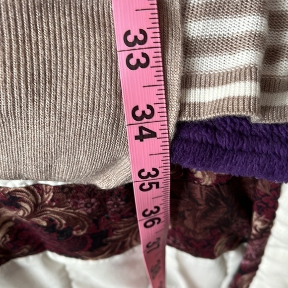 NWT Women’s cream and brown striped cardigan, size large. - Picture 7 of 7